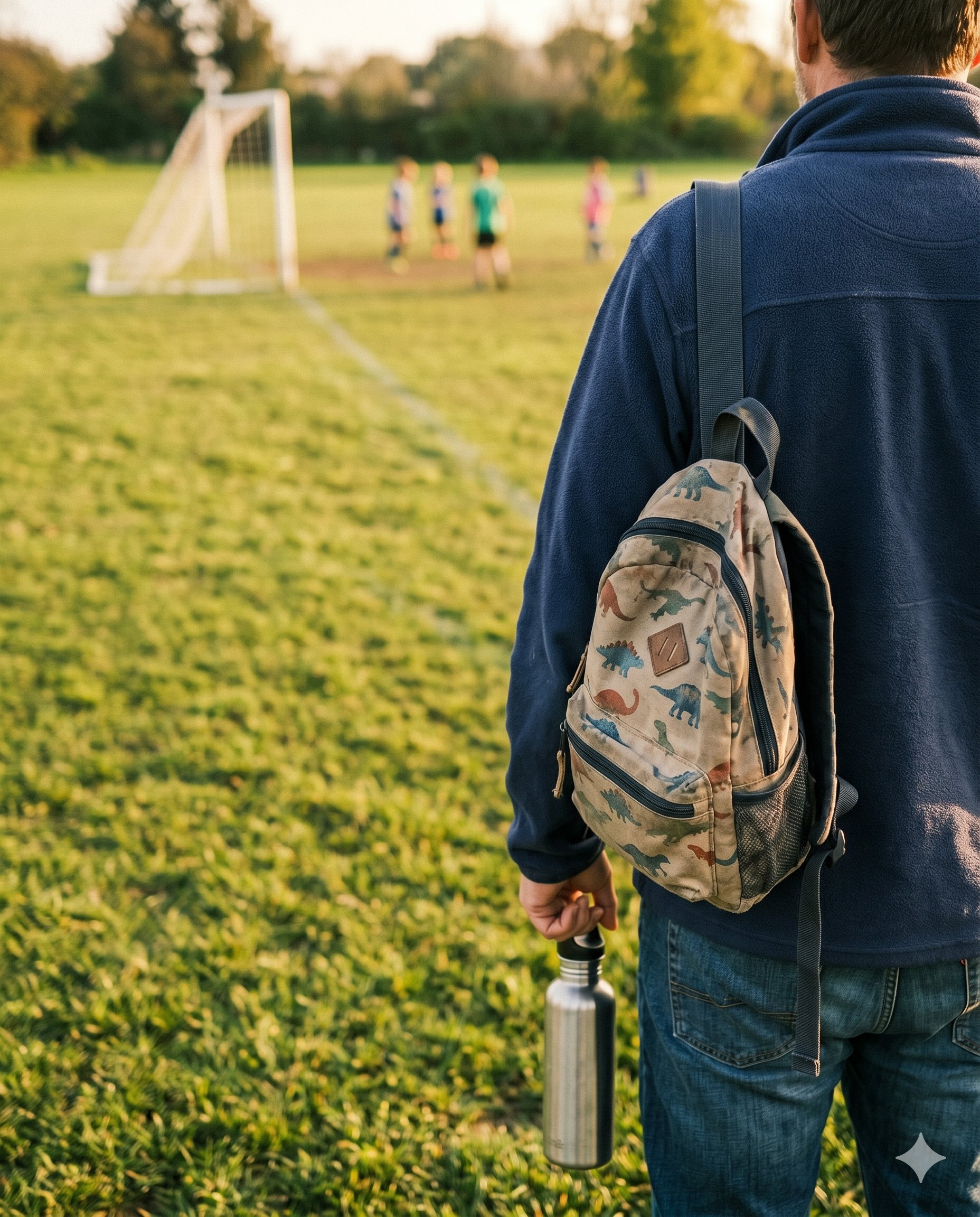Parent waiting at the side of the practice field
